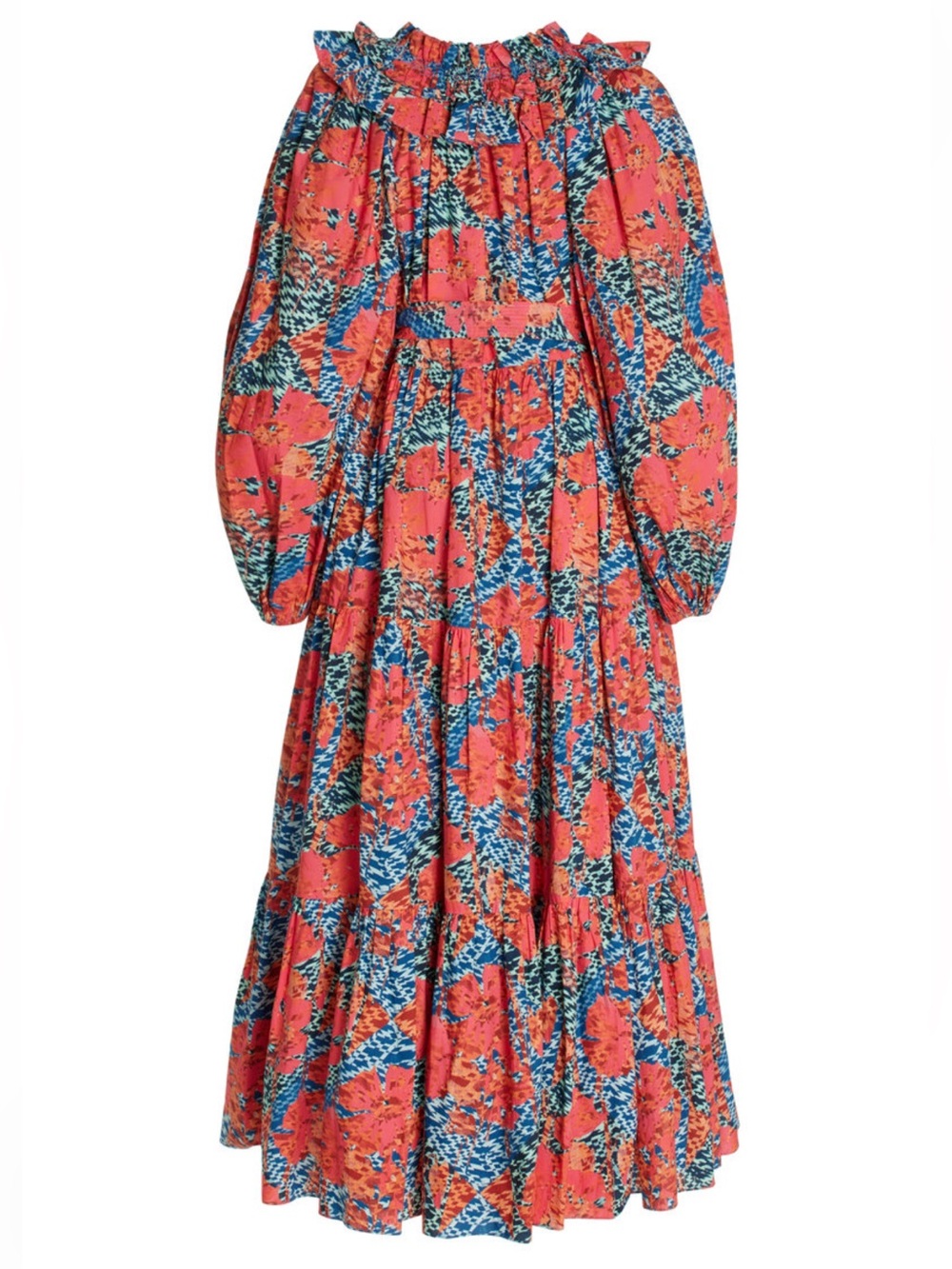 Ulla Johnson Beatrix Prism Floral Maxi Dress Size 6 Belted Ruffle Boho Luxury - Picture 6 of 16